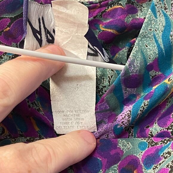 APRIL RAIN 80s does 30s Vintage Flowy Art Deco Midi Dress 4 - Picture 7 of 12